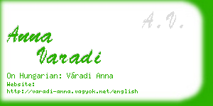 anna varadi business card