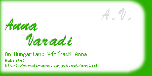 anna varadi business card